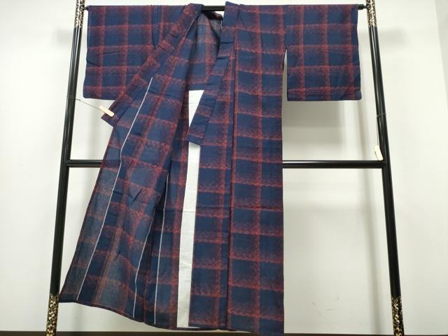 平和屋着物∴夏物 阿波しじら織 浴衣 格子柄 綿 逸品 CAAW1120ng
