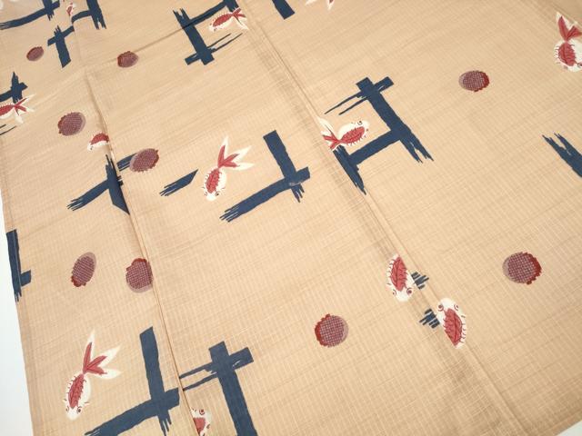 平和屋着物∴夏物 浴衣 綿紅梅 金魚 逸品 CAAW1121ng