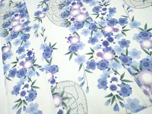 平和屋着物∴夏物 浴衣 綿紅梅 枝垂れ花文 綿 逸品 CAAW1122ng