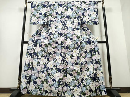 平和屋着物∴夏物 浴衣 草花尽くし 綿 逸品 CAAW1124ng