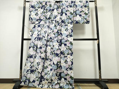 平和屋着物∴夏物 浴衣 草花尽くし 綿 逸品 CAAW1124ng