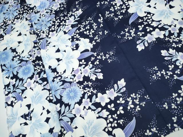 平和屋着物∴夏物 浴衣 百合 菊花文 ラメ 綿 逸品 CAAW1126ng