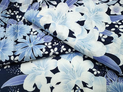 平和屋着物∴夏物 浴衣 百合 菊花文 ラメ 綿 逸品 CAAW1126ng