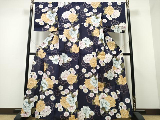平和屋着物∴夏物 浴衣 牡丹 綿 逸品 CAAW1127ng