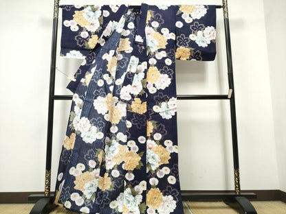 平和屋着物∴夏物 浴衣 牡丹 綿 逸品 CAAW1127ng