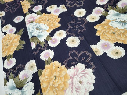 平和屋着物∴夏物 浴衣 牡丹 綿 逸品 CAAW1127ng