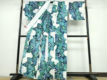 平和屋着物∴夏物　浴衣　有松鳴海絞り　舞花文　綿　逸品　CAAW1132ng