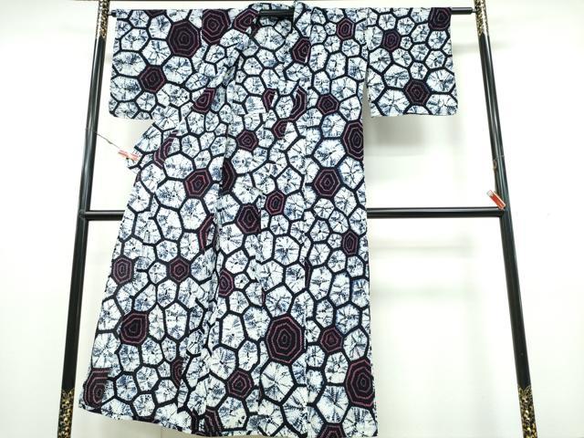 平和屋着物∴夏物 浴衣 有松鳴海絞り 亀甲吉祥文 綿 逸品 CAAW1133ng