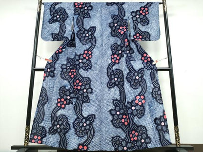 平和屋着物∴夏物 浴衣 有松鳴海絞り 流水菊文 綿 逸品 CAAW1134ng