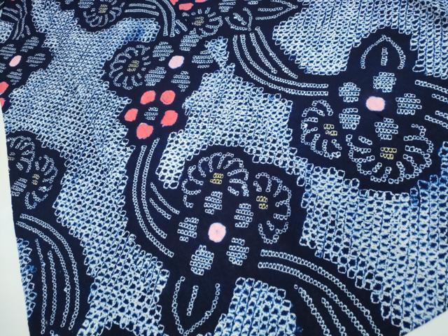 平和屋着物∴夏物 浴衣 有松鳴海絞り 流水菊文 綿 逸品 CAAW1134ng