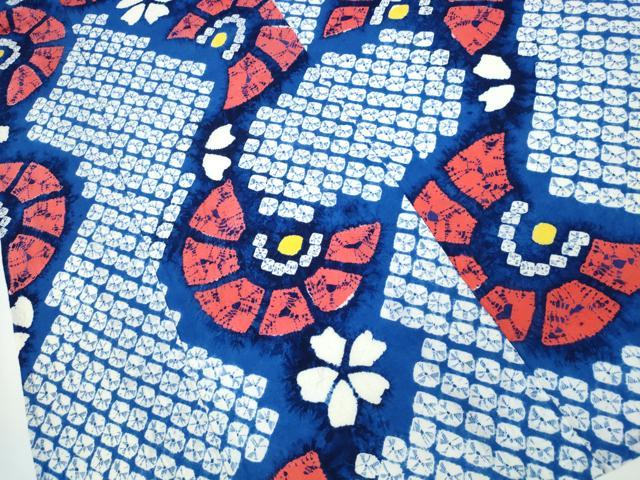 平和屋着物∴夏物 浴衣 有松鳴海絞り 舞花文 綿 逸品 CAAW1135ng