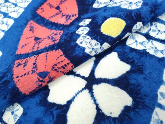 平和屋着物∴夏物 浴衣 有松鳴海絞り 舞花文 綿 逸品 CAAW1135ng