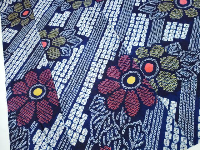 平和屋着物∴夏物 浴衣 有松鳴海絞り 斜線菊文 綿 逸品 未使用 CAAW1136ng