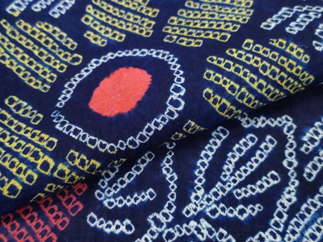 平和屋着物∴夏物 浴衣 有松鳴海絞り 斜線菊文 綿 逸品 未使用 CAAW1136ng