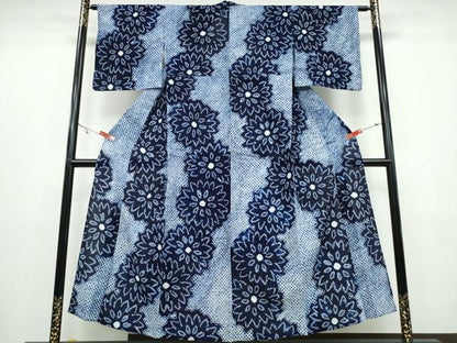 平和屋着物∴夏物 浴衣 有松鳴海絞り 舞菊文 綿 逸品 CAAW1137ng