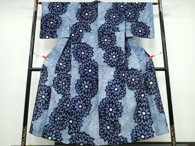 平和屋着物∴夏物 浴衣 有松鳴海絞り 舞菊文 綿 逸品 CAAW1137ng