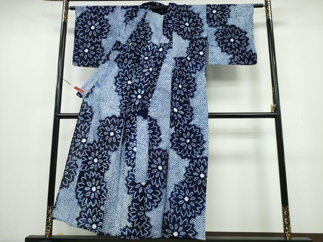 平和屋着物∴夏物 浴衣 有松鳴海絞り 舞菊文 綿 逸品 CAAW1137ng