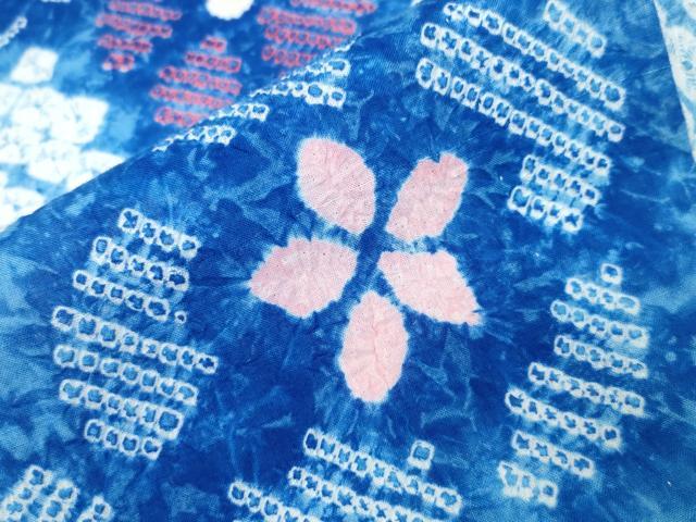 平和屋着物∴夏物 浴衣 有松鳴海絞り 枝花文 綿 逸品 未使用 CAAW1144ng