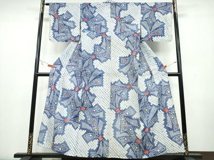 平和屋着物∴夏物 浴衣 有松鳴海絞り 束ね熨斗 綿 逸品 CAAW1146ng