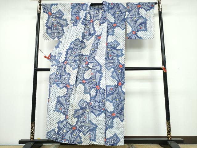 平和屋着物∴夏物 浴衣 有松鳴海絞り 束ね熨斗 綿 逸品 CAAW1146ng