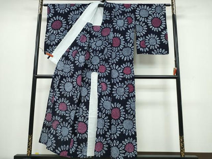 平和屋着物∴夏物 浴衣 有松鳴海絞り 向日葵 ひまわり 綿 逸品 CAAW1147ng