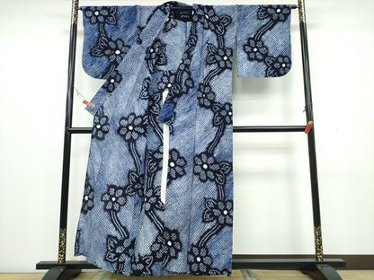 平和屋着物∴夏物 浴衣 有松鳴海絞り 舞菊文 綿 逸品 CAAW1149ng