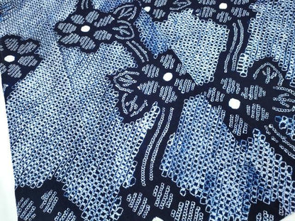 平和屋着物∴夏物 浴衣 有松鳴海絞り 舞菊文 綿 逸品 CAAW1149ng