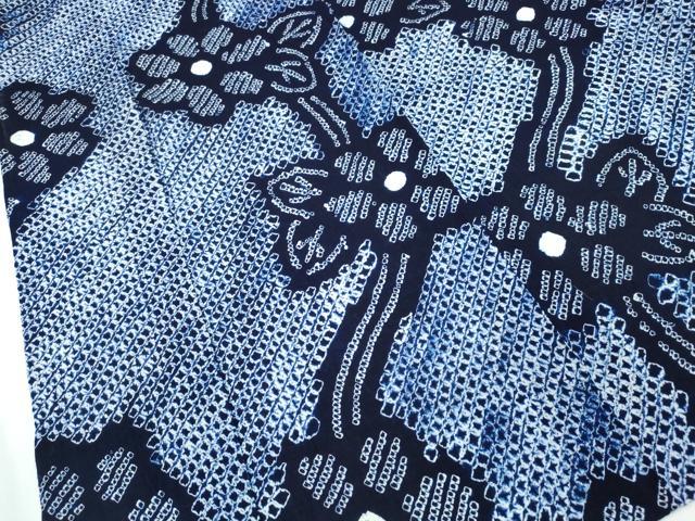 平和屋着物∴夏物 浴衣 有松鳴海絞り 舞菊文 綿 逸品 CAAW1149ng