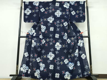 平和屋着物∴夏物 浴衣 有松鳴海絞り 吉祥文 綿 逸品 CAAW1150ng