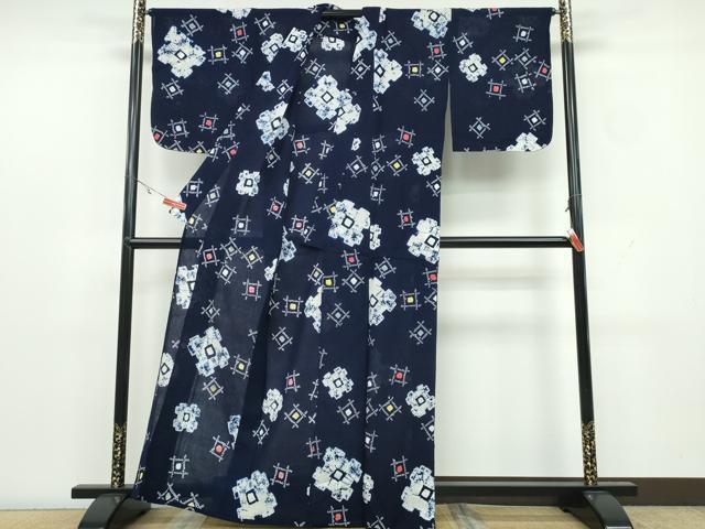 平和屋着物∴夏物 浴衣 有松鳴海絞り 吉祥文 綿 逸品 CAAW1150ng