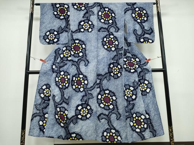 平和屋着物∴夏物 浴衣 有松鳴海絞り 花唐草文 綿 逸品 CAAW1151ng