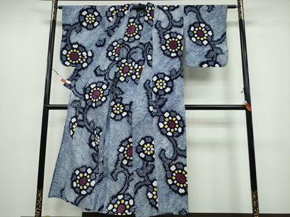 平和屋着物∴夏物 浴衣 有松鳴海絞り 花唐草文 綿 逸品 CAAW1151ng