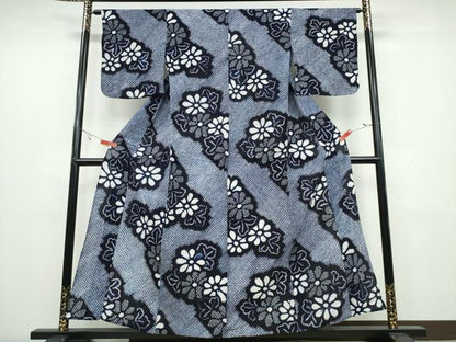 平和屋着物∴夏物 浴衣 有松鳴海絞り 菊文 綿 逸品 CAAW1152ng