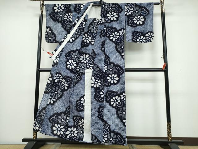平和屋着物∴夏物 浴衣 有松鳴海絞り 菊文 綿 逸品 CAAW1152ng
