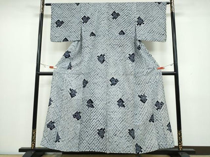 平和屋着物∴夏物 浴衣 有松鳴海絞り 蜘蛛絞り 舞葉文 綿 逸品 CAAW1153ng