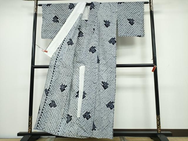 平和屋着物∴夏物 浴衣 有松鳴海絞り 蜘蛛絞り 舞葉文 綿 逸品 CAAW1153ng