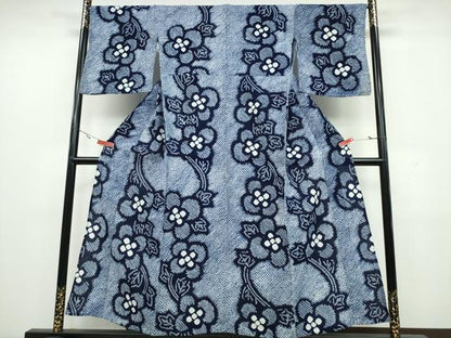 平和屋着物∴夏物 浴衣 有松鳴海絞り 枝花文 綿 逸品 CAAW1154ng