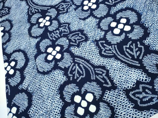平和屋着物∴夏物 浴衣 有松鳴海絞り 枝花文 綿 逸品 CAAW1154ng