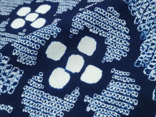 平和屋着物∴夏物 浴衣 有松鳴海絞り 枝花文 綿 逸品 CAAW1154ng