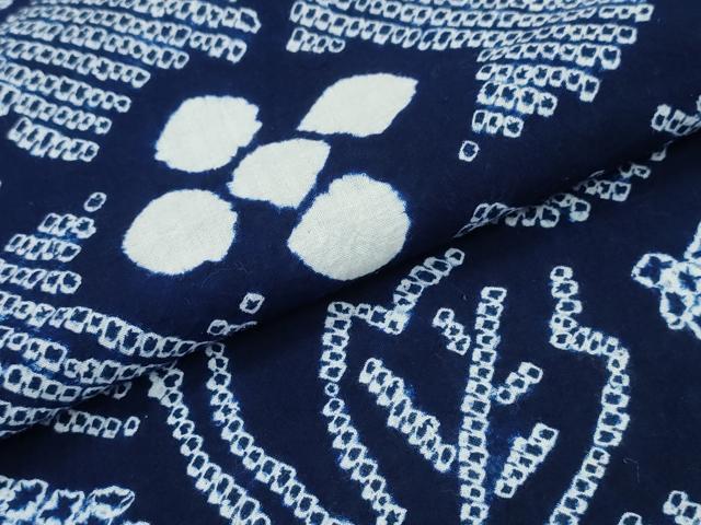 平和屋着物∴夏物 浴衣 有松鳴海絞り 枝花文 綿 逸品 CAAW1154ng