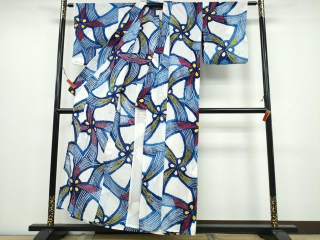 平和屋着物∴夏物 浴衣 有松鳴海絞り 吉祥花文 綿 逸品 CAAW1155ng