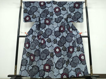平和屋着物∴夏物 浴衣 有松鳴海絞り 亀甲舞菊文 綿 逸品 CAAW1157ng