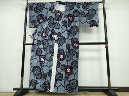 平和屋着物∴夏物 浴衣 有松鳴海絞り 亀甲舞菊文 綿 逸品 CAAW1157ng