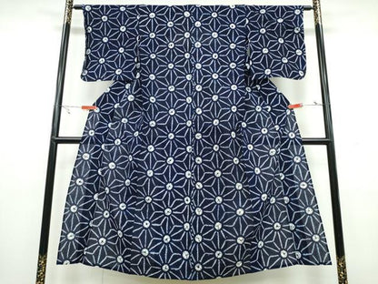 平和屋着物∴夏物 浴衣 有松鳴海絞り 麻の葉文様 綿 逸品 未使用 CAAW1158ng