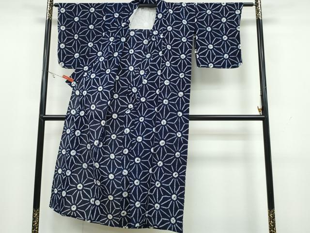 平和屋着物∴夏物 浴衣 有松鳴海絞り 麻の葉文様 綿 逸品 未使用 CAAW1158ng