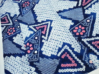 平和屋着物∴夏物 浴衣 有松鳴海絞り 吉祥花文 綿 逸品 CAAW1159ng