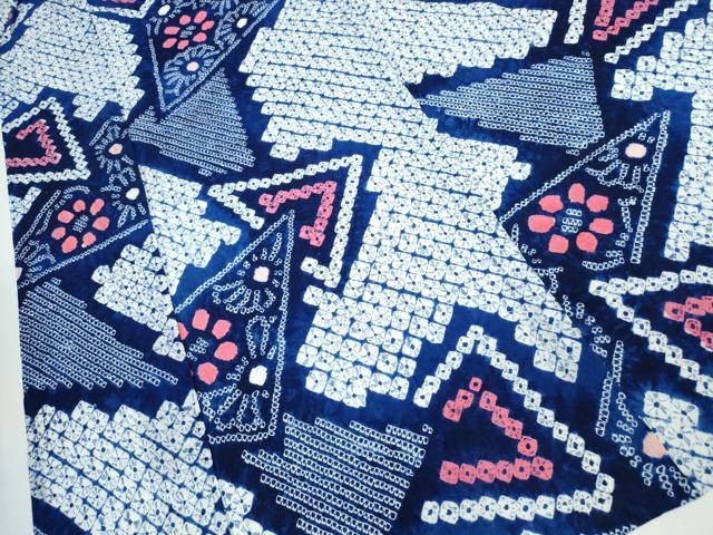 平和屋着物∴夏物 浴衣 有松鳴海絞り 吉祥花文 綿 逸品 CAAW1159ng