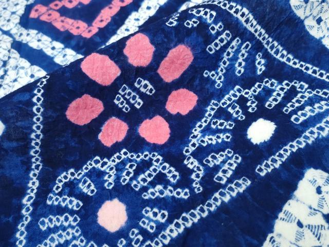 平和屋着物∴夏物 浴衣 有松鳴海絞り 吉祥花文 綿 逸品 CAAW1159ng