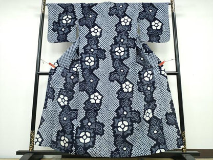 平和屋着物∴夏物 浴衣 有松鳴海絞り 舞花文 綿 逸品 CAAW1160ng