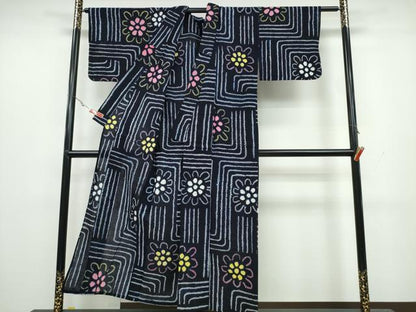 平和屋着物∴夏物 浴衣 有松鳴海絞り 吉祥舞花文 綿 逸品 CAAW1161ng